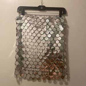 Metal discs mini skirt